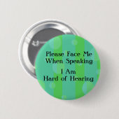 Blaues Grün stark des Anhörungs-Knopfes Button (Vorne & Hinten)