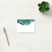 Blaues Grün und GoldSpritzer-Post-It Post-it Klebezettel (Büro)