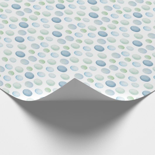 Blaues Grün unter dem Meer Wasserfarbenblasen Geschenkpapier (Ecke)