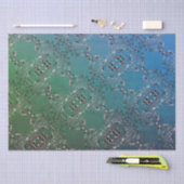 Blaues Grünbuch mit dem Titel "Danke" - Gewebepapi Seidenpapier (Handwerk)