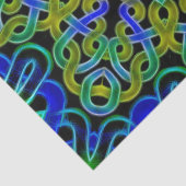 Blaues Grünceltic-Kaleidoskop Seidenpapier (Detail)