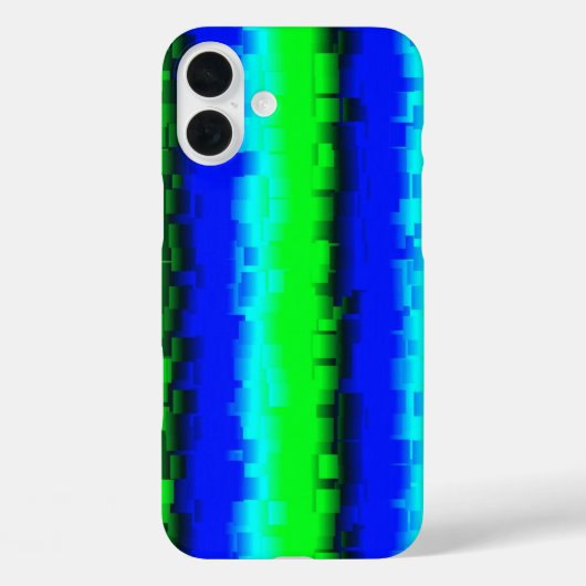 Blaues grünes 3D-Regenbogenmuster Case-Mate iPhone Hülle (Rückseite)