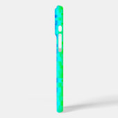 Blaues grünes 3D-Regenbogenmuster Case-Mate iPhone Hülle (Rückseite / Links)