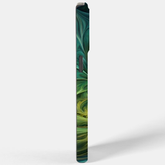 Blaues grünes AI-Fraktal-Muster Case-Mate iPhone Hülle (Rückseite / Rechts)