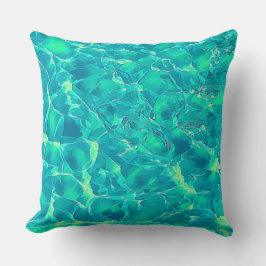 Blaues grünes Aqua-Muster Kissen
