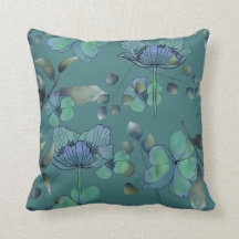 Blaues grünes Blattwerk Wasserfarbe abstrakt