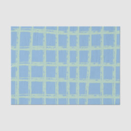 Blaues, grünes Hand gemaltes Zwirn-Musterpapier Seidenpapier