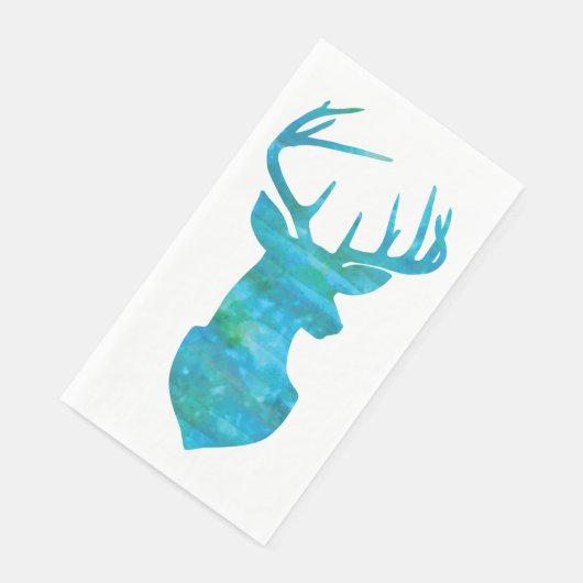 Blaues grünes Hirsch Serviette (Ecke)