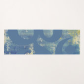 Blaues grünes Om Symbol Distressiv Denim Personali Yogamatte (Vorderseite (Horizontal))