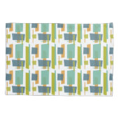 Blaues grünes Orange Abstrakt geometrische Mitte d Kissenbezug (Rückseite)