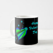 Blaues grünes Regenbogenherz mit Sternen Kaffeetasse (Vorderseite Links)