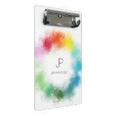 Blaues grünes Rosa Gelb Moderne Elegante Farben Mini Klemmbrett (Schrägansicht)