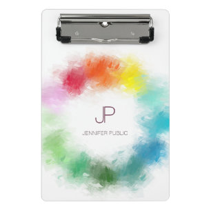 Blaues grünes Rosa Gelb Moderne Elegante Farben Mini Klemmbrett