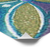 Blaues grünes Rustikales Boho Geometrisches Zirkel Poster (Ecke)