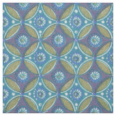 Blaues grünes Rustikales Boho Geometrisches Zirkel Stoff (Muster)