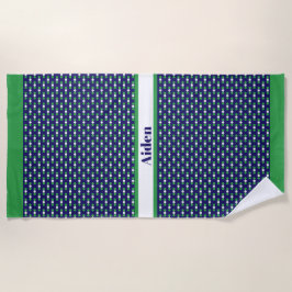 Blaues grünes Strandtuch