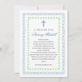 Blaues Grünes Taufgebet Einladung