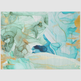 Blaues, grünes und goldfarbenes Dekopapier Seidenpapier