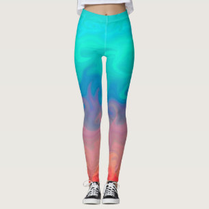 Blaues, grünes und orangefarbenes Design Leggings