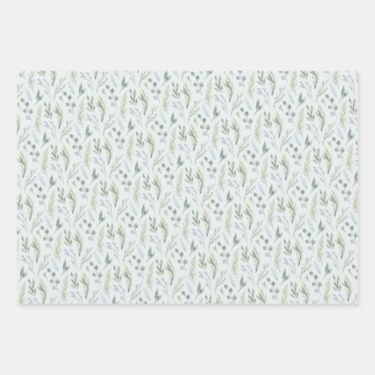 Blaues grünes Wasser Botanisch Geschenkpapier Set (Vorderseite 3)