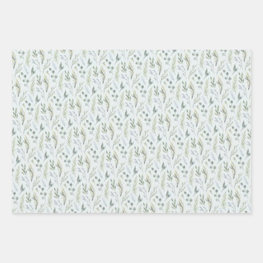 Blaues grünes Wasser Botanisch Geschenkpapier Set (Vorderseite)