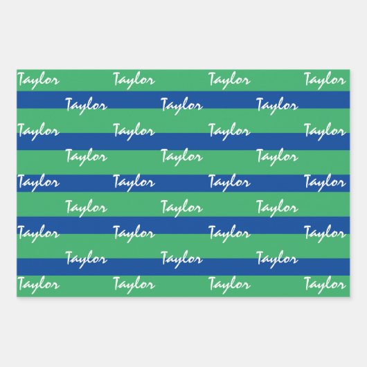 Blaues grünes Weißbuch zum Personalisierten Umschl Geschenkpapier Set (Vorderseite 3)