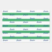 Blaues grünes Weißbuch zum Personalisierten Umschl Geschenkpapier Set (Vorderseite 2)