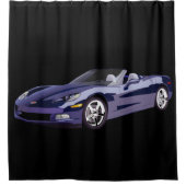 Blaues, gut ausgestattetes Sportauto Duschvorhang (Vorderseite)