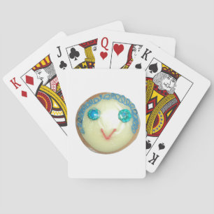 Blaues Haar-Emoji Kunstposter/Grafik Spielkarten
