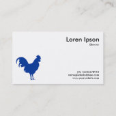 Blaues Hahnensymbol - Weiß Visitenkarte (Rückseite)
