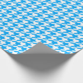 Blaues Hahnentrittmuster Geschenkpapier (Ecke)