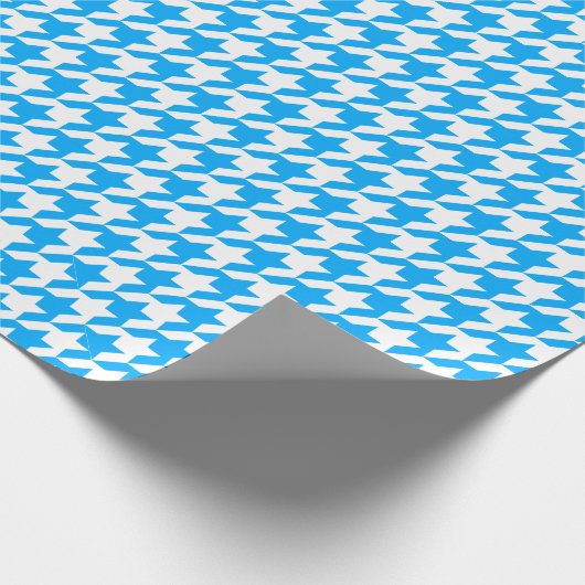 Blaues Hahnentrittmuster Geschenkpapier (Ecke)