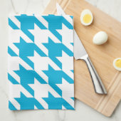 Blaues Hahnentrittmuster Geschirrtuch (Viertel Falte)