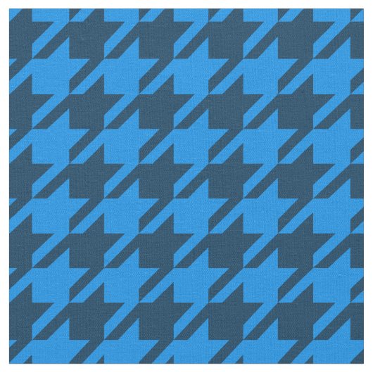 Blaues Hahnentrittmuster-Gewebe Stoff (Nahaufnahme)