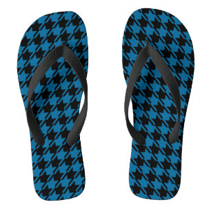 Blaues Hahnentrittmuster Wiederholungsmuster Badesandalen
