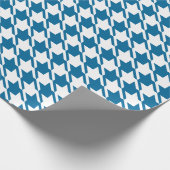 Blaues Hahnentrittmuster Wiederholungsmuster Geschenkpapier (Ecke)