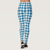 Blaues Hahnentrittmuster Wiederholungsmuster Leggings (Rückseite)