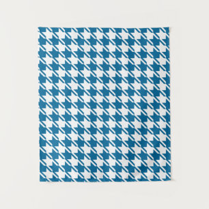 Blaues Hahnentrittmuster Wiederholungsmuster Wandteppich