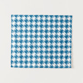 Blaues Hahnentrittmuster Wiederholungsmuster Wandteppich (Vorderseite (Horizontal))