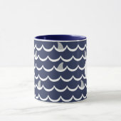 Blaues Hai-Fin-Monogramm-Tasse Tasse (Zentrum)