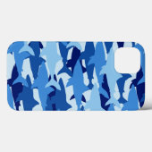 Blaues Hai Muster Case-Mate iPhone Hülle (Rückseite (Horizontal))