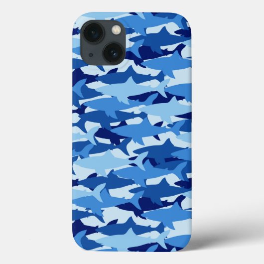 Blaues Hai Muster Case-Mate iPhone Hülle (Rückseite)