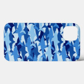 Blaues Hai Muster Case-Mate iPhone Hülle (Rückseite (Horizontal))