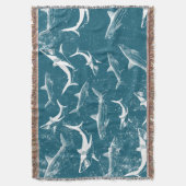 Blaues Hai-Muster Decke (Vorderseite Vertikal)