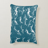 Blaues Hai-Muster Dekokissen (Rückseite(Vertikal))