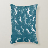Blaues Hai-Muster Dekokissen (Vorderseite(Vertikal))