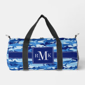 Blaues Hai Muster Duffle Bag (Vorderseite)