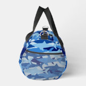 Blaues Hai Muster Duffle Bag (Rechts)