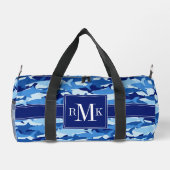 Blaues Hai Muster Duffle Bag (Rückseite)