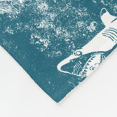 Blaues Hai-Muster Fleecedecke (Ecke)